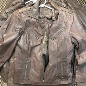 Women’s brown leather jacket